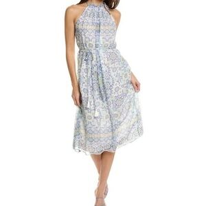 Joie, Women’s Marietta Silk Midi Dress, S, Blue, missing belt